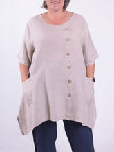 Lagenlook Linen Button and Pocket Tunic - 12801, , Pure Plus Clothing, Lagenlook Clothing, Plus Size Fashion, Over 50 Fashion